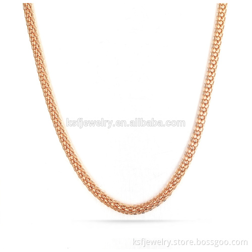 Fancy Stainless Steel New Model Rose Gold Necklace Long Chain Necklace